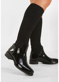 Cizme tip soseta negre Filebra