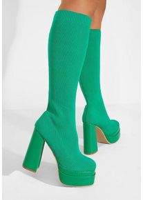 Cizme cu toc gros verzi Valonga