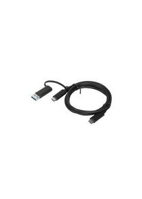 Lenovo Cable, USB-A-stekker / USB-C-stekker / USB-C-aansluiting - USB-C-stekker, 1m, USB 3.1, Zwart - 4X90U90618