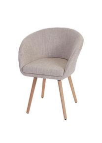 Esszimmerstuhl Malm&ouml; T633, Stuhl K&uuml;chenstuhl, Retro 50er Jahre Design ~ Textil, creme/grau