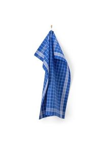 Dry pearl tea towel twisted half linen Blue-white,
