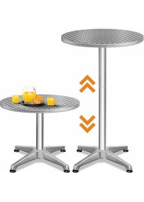 Casaria® Tavolo bar plegable alluminio Ø60cm altezza variabile 70-115cm