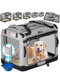 Cadoca® Sac de transport pour chien gris XXXL 101x70x70cm pliable