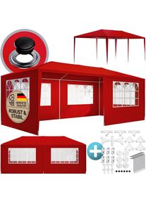 Casaria® Chapiteau de jardin Rimini rouge 3x6m protection UV 50+