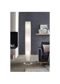Salesfever lámpara de pie 160 cm angular | pantalla de látex plisado | metal cromado | An 20 x Pr 20 x Al 160 cm | blanco
