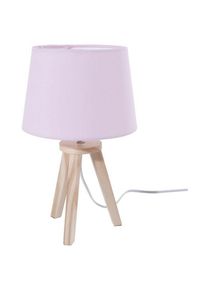 Atmosphera Lampe scandinave 3 pieds en bois rose - Rose