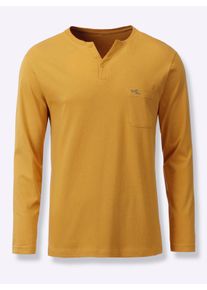 Heren Pyjama-Shirt in oker ,maat 44/46, Witt, 100% Katoen