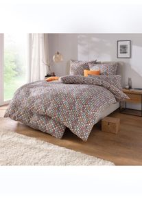 wäschepur unisex Bedtextiel in grijs/aardbei bedrukt ,maat 80x80/135x200 cm, Witt, 100% Katoen