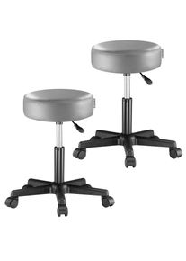 Casaria&reg; 2x Sgabello girevole 360&deg; similpelle grigio