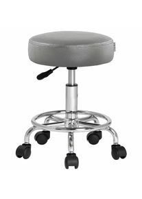 Casaria&reg; Sgabello girevole altezza regolabile grigio 56x56x46-61cm