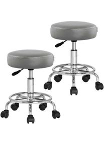Casaria&reg; Sgabello girevole 360&ordm; set di 2 grigio altezza regolabile