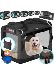 Cadoca® Sac de transport pour chien anthracite M 60x42x44cm pliable