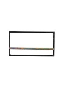 SIT-MÖBEL SIT Möbel Estantería de pared | 1 estante | madera recuperada de colores | marco de metal negro | A 65 x P 25 x A 35 cm | 09147-98 | serie RIVERBOAT