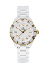 montre femme Meister Anker avec diamants, Blanc