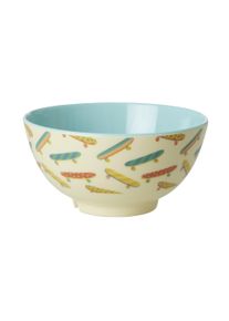 Rice - Melamine Bowl with Skateboard Print - Two Tone - Medium