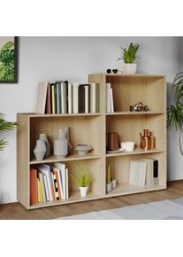 Casaria® Libreria Vela 2+3 ripiani rovere
