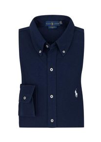 Plus size : Polo Ralph Lauren, Long-sleeved polo shirt made of cotton in a Navy Blue