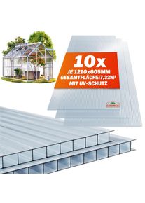 Gardebruk® Kit de 10 plaques alvéolaires transparentes 6 mm 7,32m