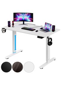 Casaria® Bureau assis debout blanc 110x60x73-118cm avec écran LCD