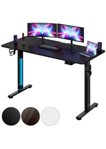 Casaria® Bureau assis debout noir 140x60x73-118cm avec écran LCD