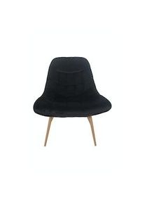 Salesfever tumbona con asiento XXL | funda de terciopelo | estructura de metal con aspecto de madera | acolchado exuberante | An76xPr87xAl86cm|negro