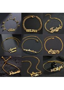 Acheerup Fashion Personalized Name 18cm Anklets for Women Men Stainless Steel Custom Letters Thick Leg Chain Jewelry Charms Gift