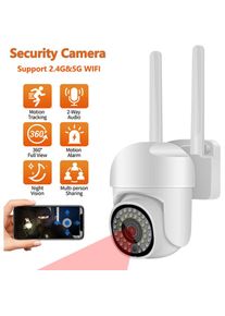 Camera de surveillance 5G wifi Exterieur intelligente 1080 p ip camera IP66 ,Vision Nocturne Maison Securite couleur complete + carte sd 64G-Noir