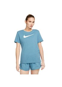 Nike Damen Dri-Fit Swoosh T-Shirt blau