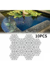 10pcs/set Pond Guard Netting Pond Protection Net Plastic Pool Fish Net Protector Floating Heron Deterrent Grid Cover for Bi B8O8