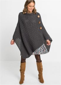 Poncho, harmaa, 0, bonprix