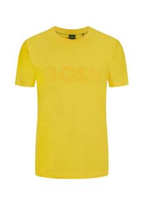 Plus size : BOSS Green, T-shirt with rubberised logo in a Yellow