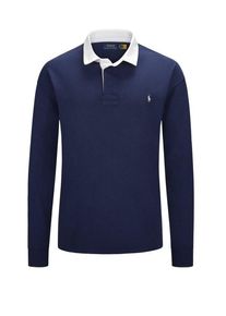 Plus size : Polo Ralph Lauren, Rugby shirt with embroidered logo in a Navy Blue