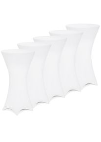 Deuba® Housse de table haute, set de 5, blanc Ø80cm