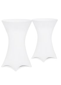 Detex® Housse de table haute, set de 2, blanc Ø60cm
