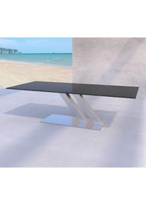 Gartentisch aus dunklem Naturstein nach Maß ist solide und für jeden Outdoorbereich Nero Impala aus dem Hause ricon manufaktur