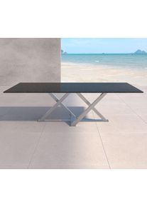 Gartentisch aus dunklem Naturstein nach Maß ist solide und für jeden Outdoorbereich Nero Impala aus dem Hause ricon manufaktur