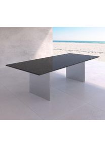 Gartentisch aus dunklem Naturstein nach Maß ist solide und für jeden Outdoorbereich Nero Impala aus dem Hause ricon manufaktur