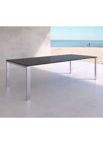 Gartentisch aus dunklem Naturstein nach Maß ist solide und für jeden Outdoorbereich Nero Impala aus dem Hause ricon manufaktur