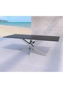 Gartentisch aus dunklem Naturstein nach Maß ist solide und für jeden Outdoorbereich Nero Impala aus dem Hause ricon manufaktur