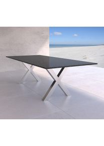 Gartentisch aus dunklem Naturstein nach Maß ist solide und für jeden Outdoorbereich Nero Impala aus dem Hause ricon manufaktur