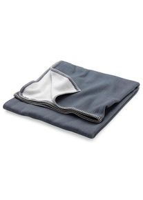 Framsohn Katoenen deken blauw-grijs-wit