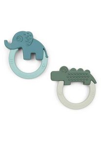 Done by Deer Teether 2-pack Deer Friends Blue/Green