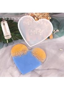 MEETSOFT Heart Epoxy Resin Silicone Molds of DIY Handmade Making Findings Jewelry Accessory Coaster Decoration Components Tools