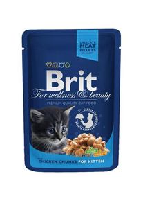Brit Premium Cat Pouches Chicken Chunks for Kitten 100g