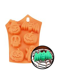 maskworld Halloween pumpkins and creatures silicone mould for biscuits, baking and ice cubes 6-fold