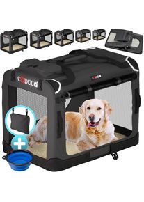 Cadoca® Sac de transport pour chien anthracite XL 82x56x58cm pliable