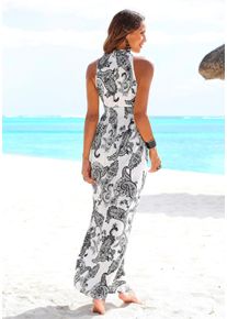 Lascana Damen Maxikleid in schwarz-wei&szlig;-bedruckt ,Gr&ouml;&szlig;e 38, Witt, 100% Viskose