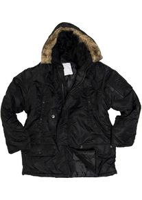 Mil-Tec US Aviator Parka N3B, giacca in tessuto , colore: Nero , dimensione: L