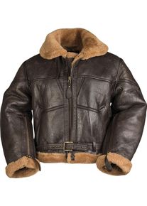 Mil-Tec Royal Airforce Lambskin, leather jacket , color: Dark Brown/Light Brown , size: L