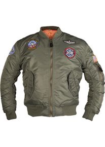 Mil-Tec MA1 Aviator, casaco t&ecirc;xtil para crian&ccedil;as , cor: Verde-Azeitona , tamanho: L